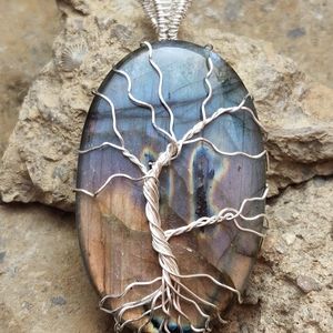 Large Labradorite Tree of Life pendant